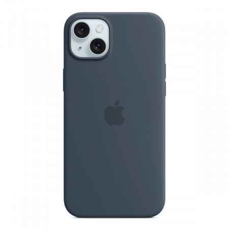 Чехол APPLE Silicone Case с поддержкой MagSafe для iPhone 15 Plus Синий шторм