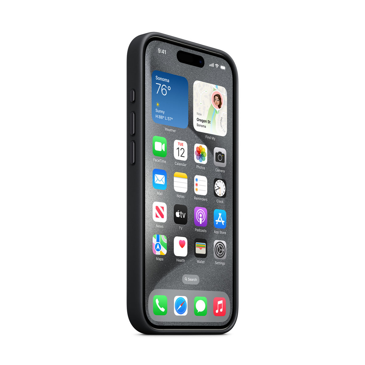 Чехол APPLE FineWoven Case с поддержкой MagSafe для iPhone 15 Pro Черный