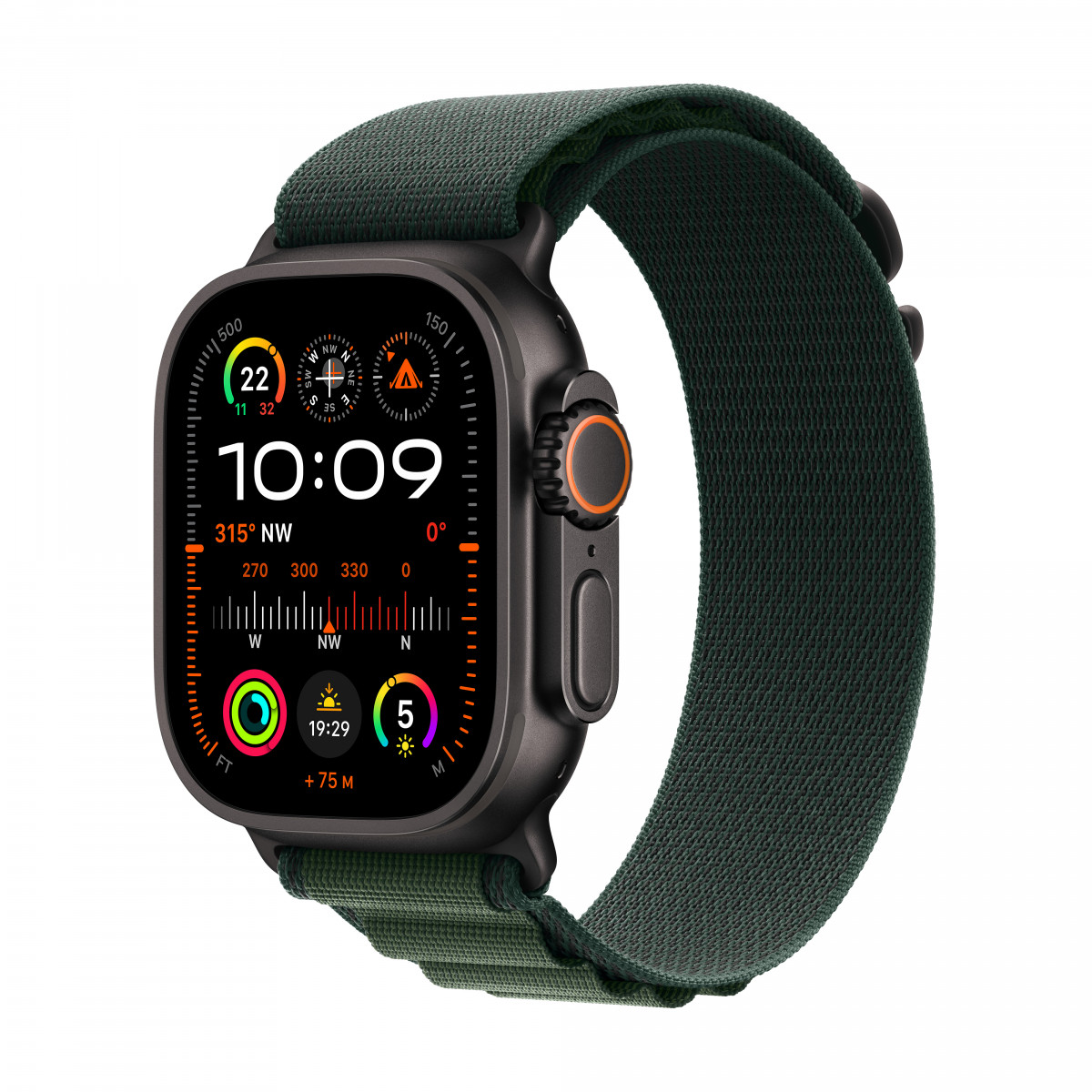 Apple Watch Ultra 2 - поколения, черный циферблат с темно-зеленым Alpine Loop M 
