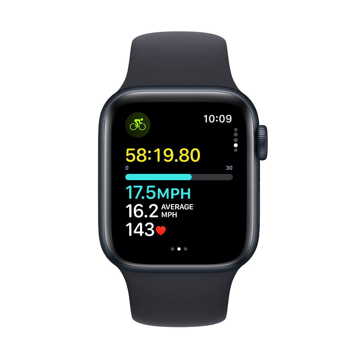 Apple Watch SЕ 2-пок. GPS, 40мм, Темная ночь, Спортивный ремешок цвета "темная ночь" M/L