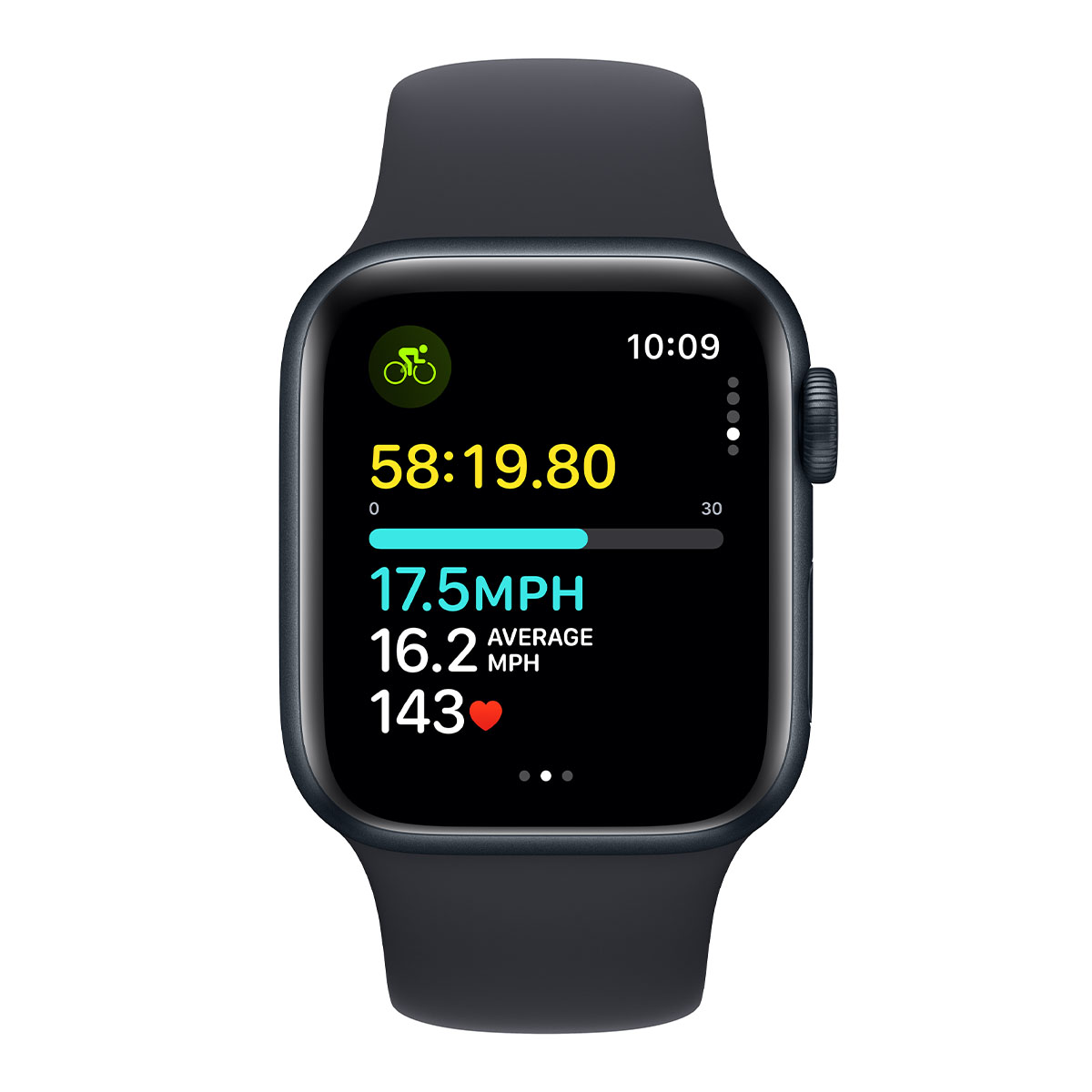 Apple Watch SЕ 2-пок. GPS, 44мм, Темная ночь, Спортивный ремешок цвета "темная ночь" S/M