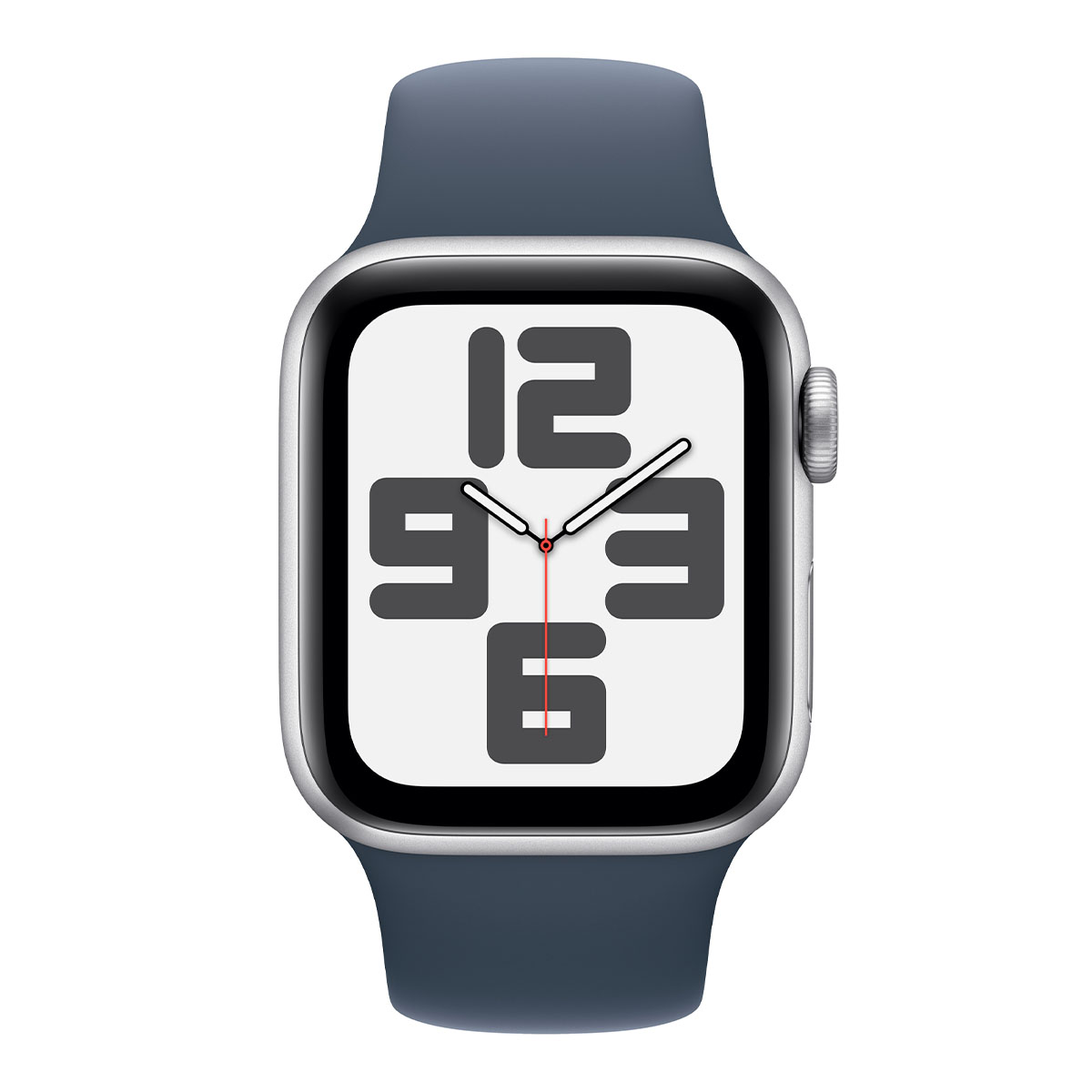 Apple Watch SЕ 2-пок. GPS, 44мм, Серебристый, Спортивный ремешок цвета "синий шторм" M/L