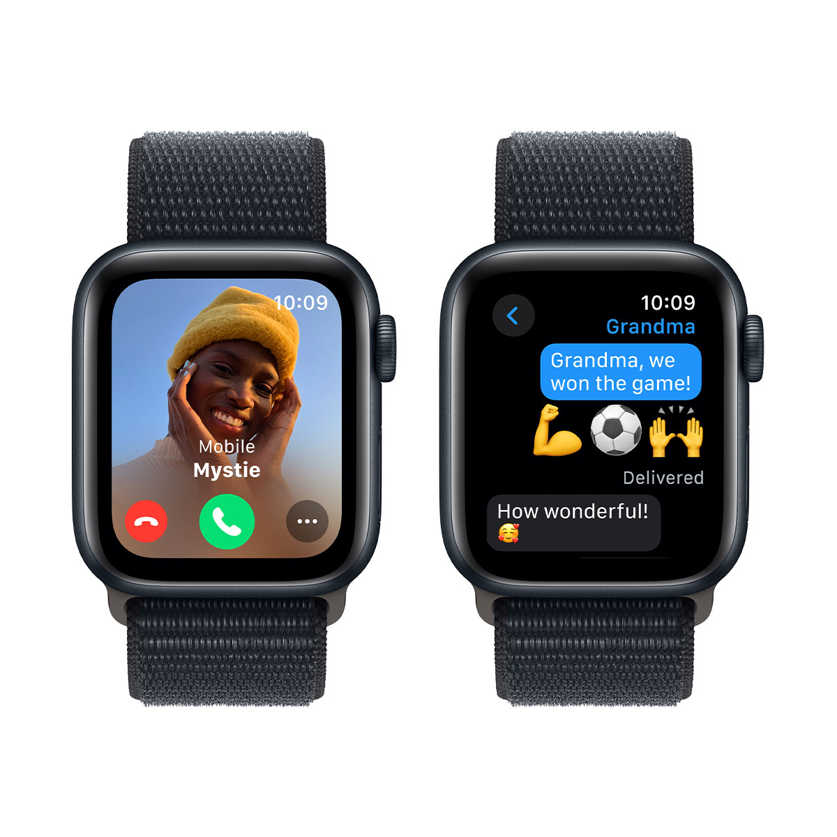 Apple Watch SЕ 2-пок. GPS, 40мм, Темная ночь, Спортивный браслет цвета "темная ночь" M/L