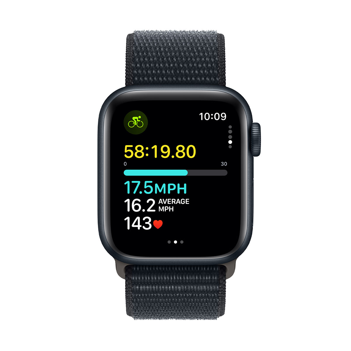 Apple Watch SЕ 2-пок. GPS, 40мм, Темная ночь, Спортивный браслет цвета "темная ночь" M/L