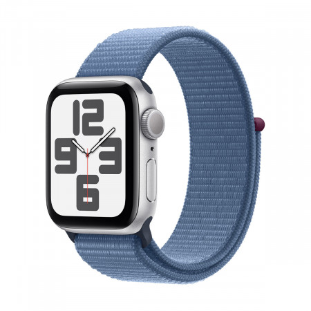 Apple Watch SЕ 2-пок. GPS, 40мм, Серебристый, Спортивный браслет цвета "синий шторм" 