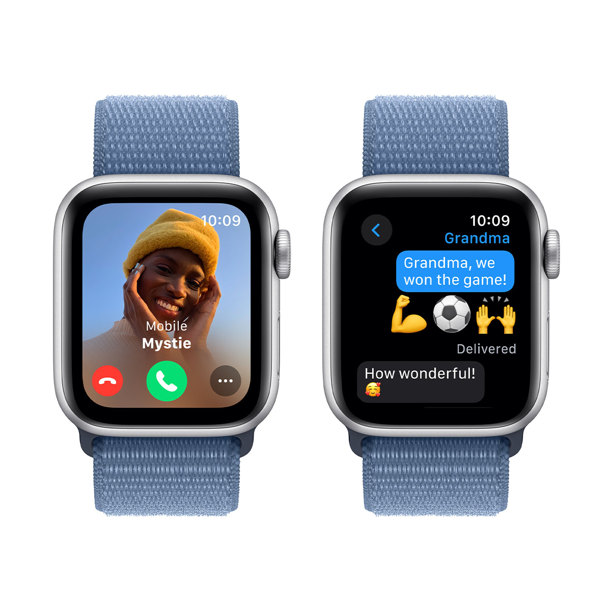 Apple Watch SЕ 2-пок. GPS, 40мм, Серебристый, Спортивный браслет цвета "синий шторм" 