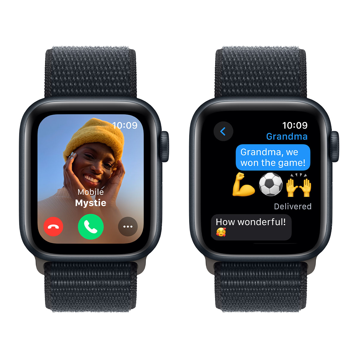 Apple Watch SЕ 2-пок. GPS, 44мм, Темная ночь, Спортивный браслет цвета "темная ночь" 