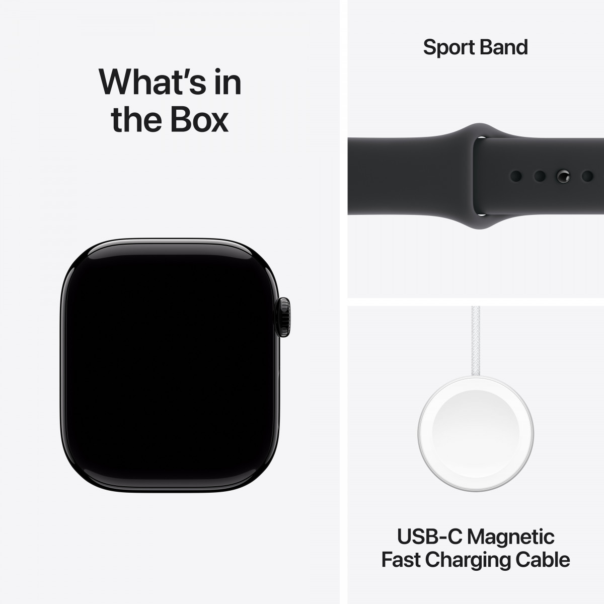 Apple Watch Series 11 GPS, 42 мм, "серый космос", спортивный ремешок черного цвета M/L