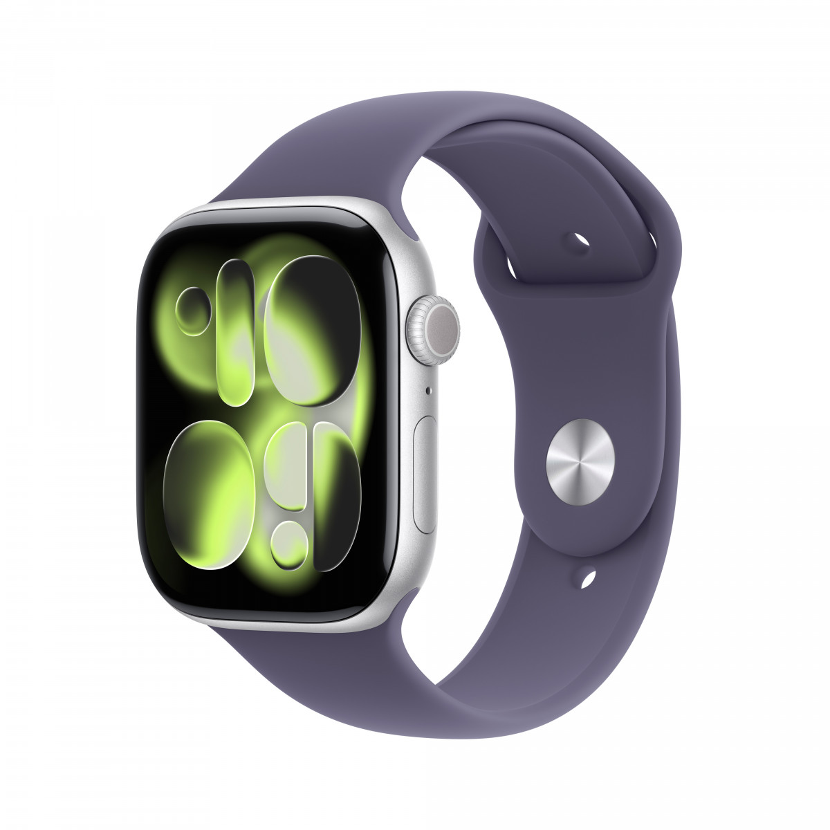Apple Watch Series 11 GPS, 46 мм, серебристый, спортивный ремешок цвета "фиолетовый туман" S/M