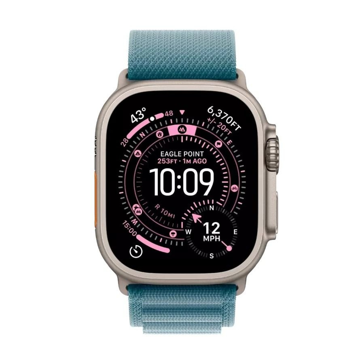 Apple Watch Ultra 3 - поколения, черный циферблат с синим Alpine Loop M 