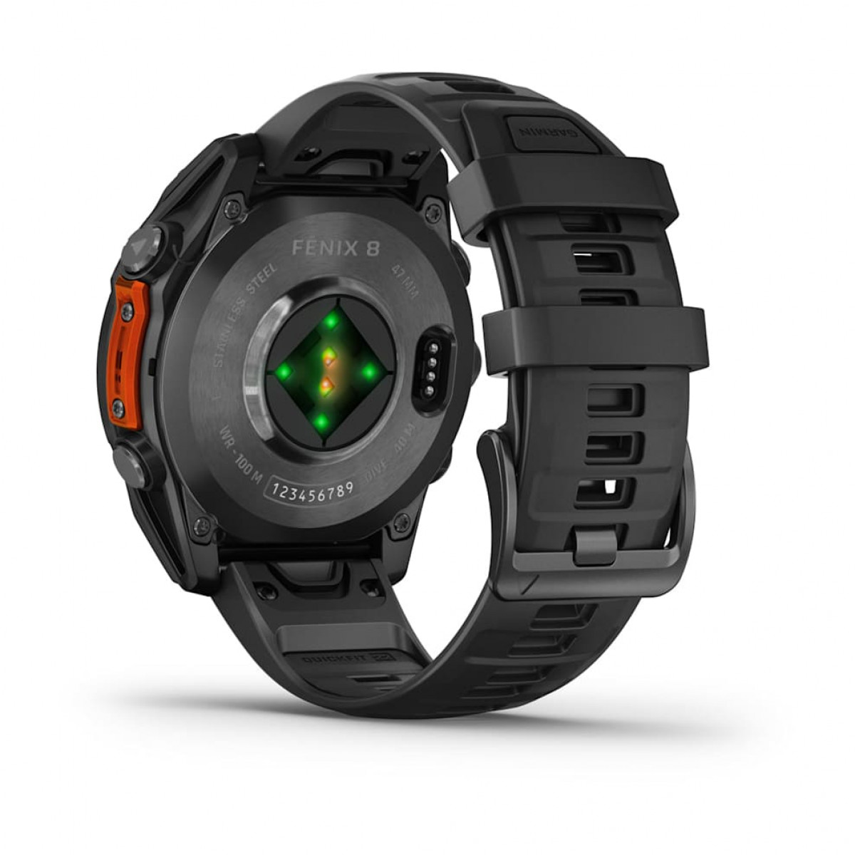 FENIX 8 - 47 ММ, AMOLED серый, черный силиконовый ремешок