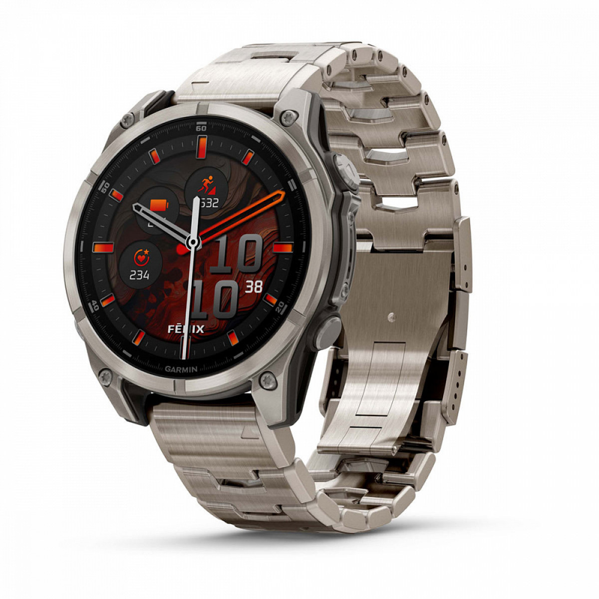 FENIX 8 - 47 ММ, AMOLED Sapphire, Titanium, светло-серый, титановый ремешок