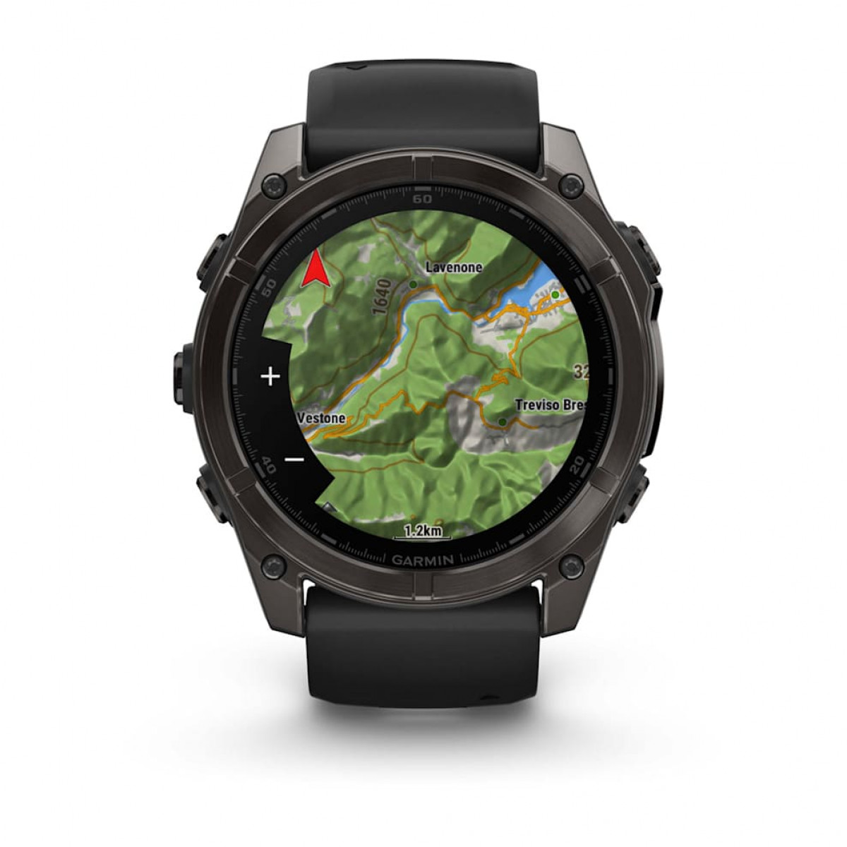 FENIX 8 - 51 ММ, AMOLED Sapphire, угольно-серый DLC, пепельно-черный силиконовый ремешок