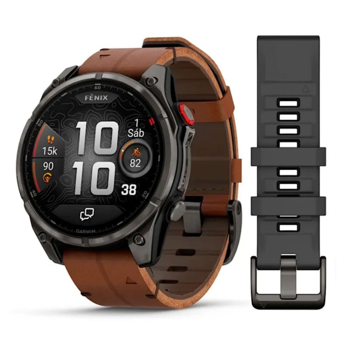 FENIX 8 Pro - 47 ММ, AMOLED Sapphire, титановый корпус, кожаный ремешок