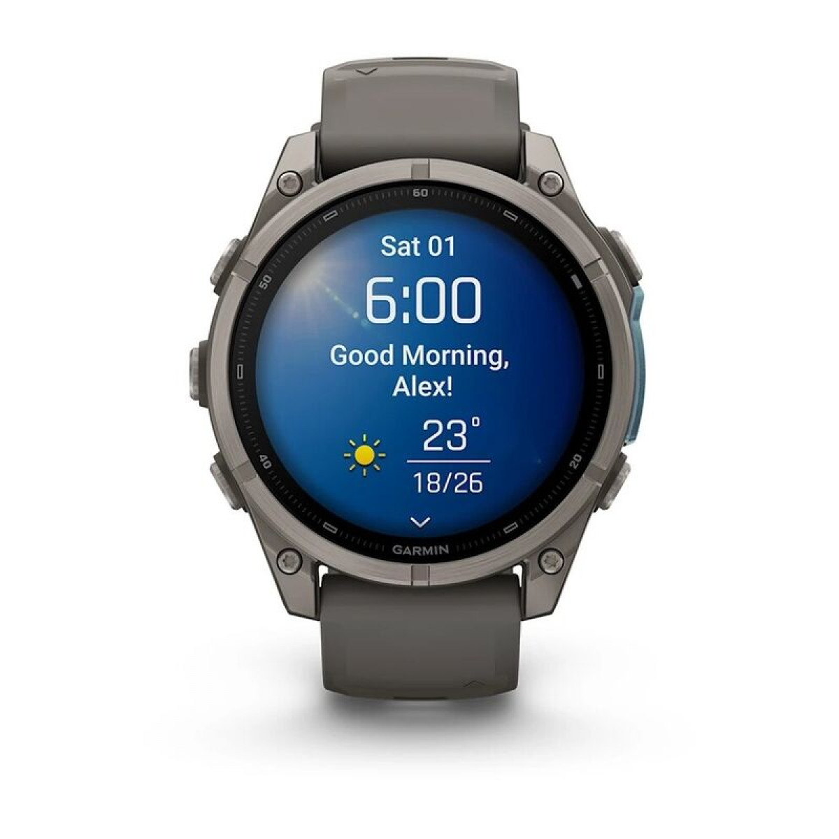 FENIX 9 - 47 ММ, AMOLED, титан с галечно-серым силиконовым ремешком