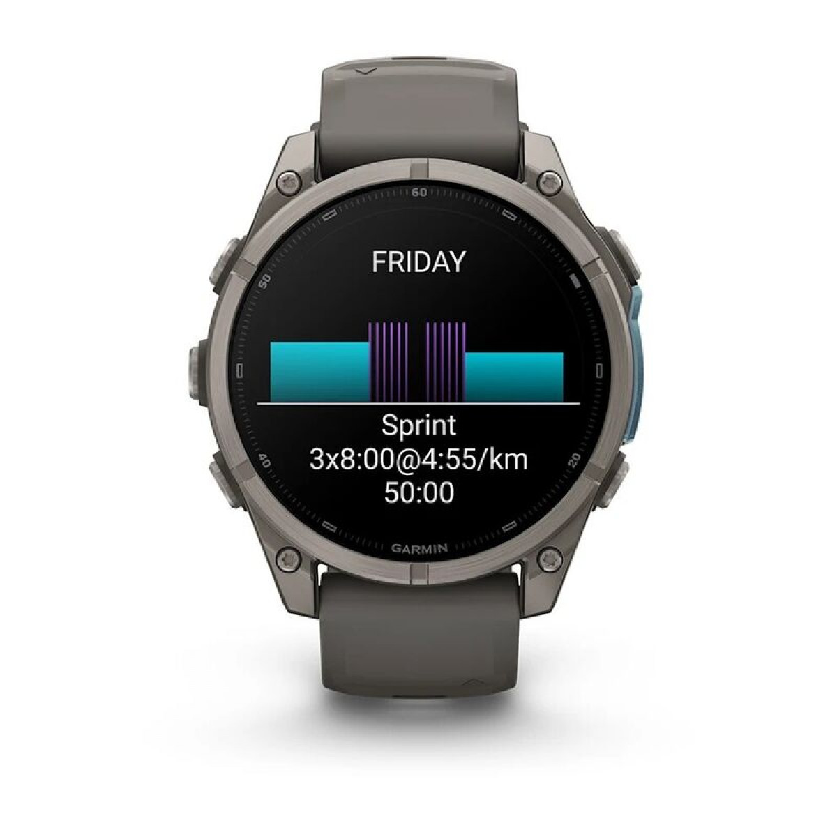 FENIX 9 - 47 ММ, AMOLED, титан с галечно-серым силиконовым ремешком