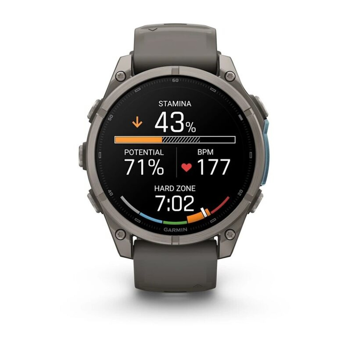 FENIX 9 - 47 ММ, AMOLED, титан с галечно-серым силиконовым ремешком