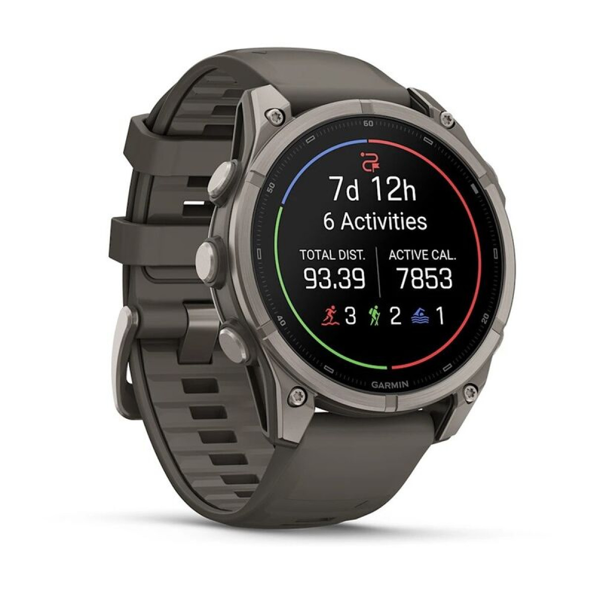 FENIX 9 - 47 ММ, AMOLED, титан с галечно-серым силиконовым ремешком