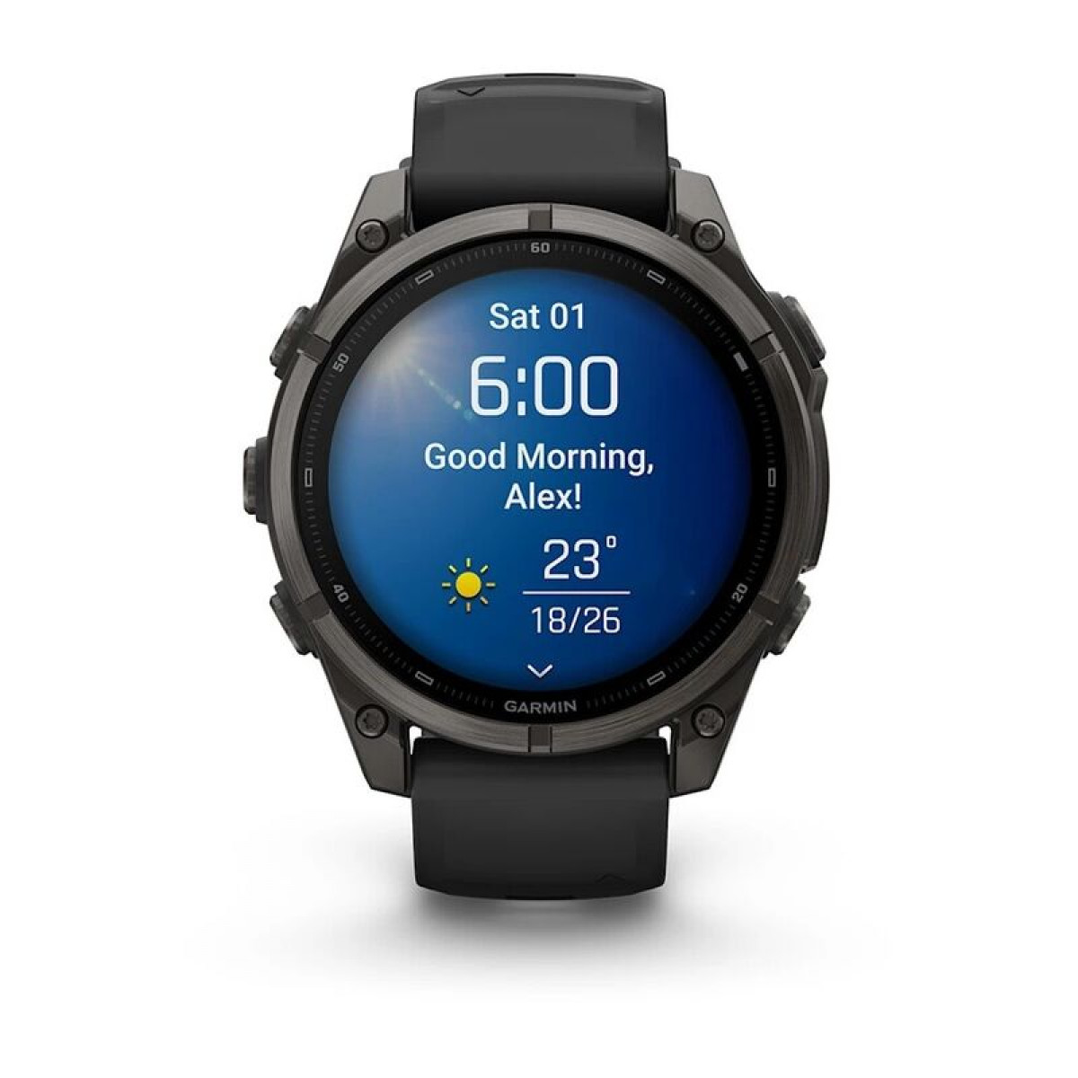 FENIX 9 - 47 ММ, AMOLED, титан с DLC-покрытием, с чёрным силиконовым ремешком