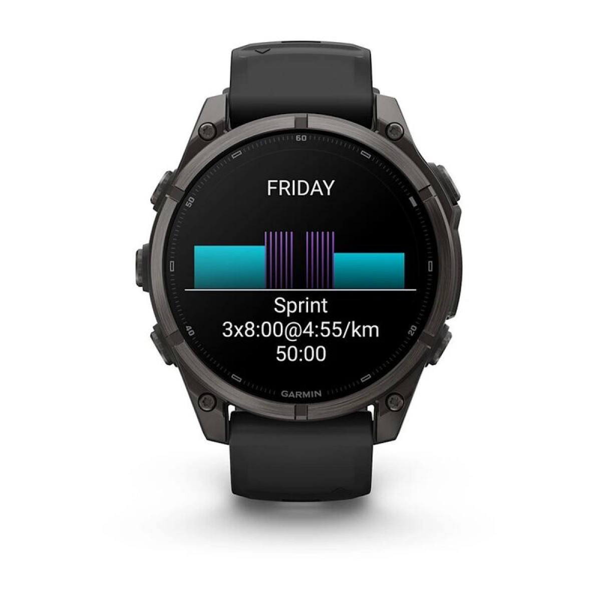 FENIX 9 - 47 ММ, AMOLED, титан с DLC-покрытием, с чёрным силиконовым ремешком