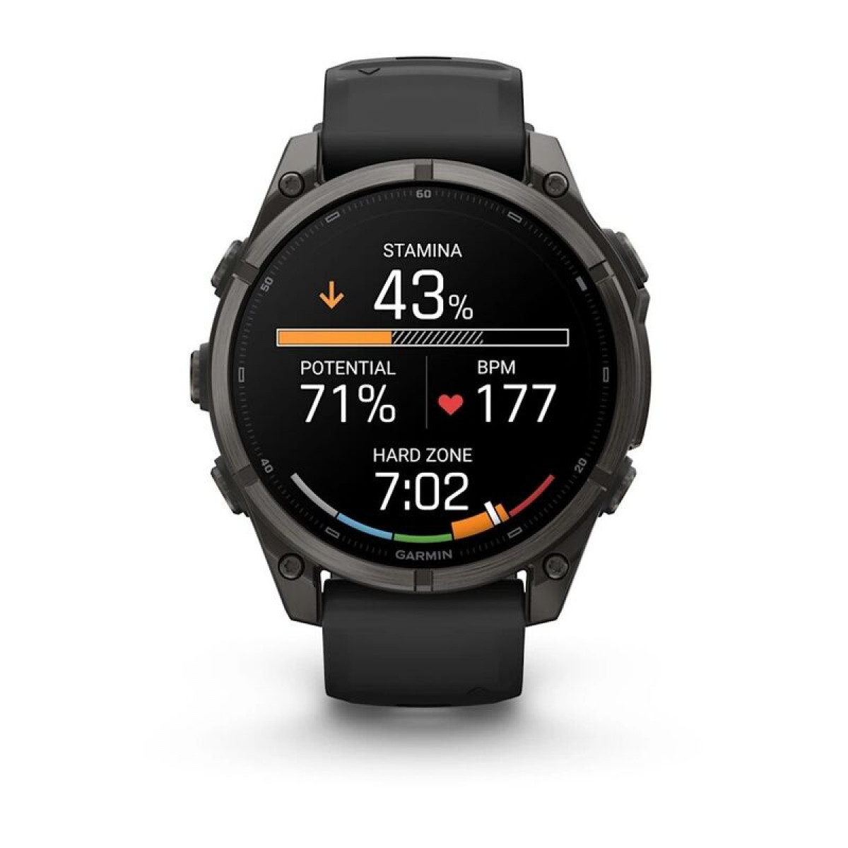 FENIX 9 - 47 ММ, AMOLED, титан с DLC-покрытием, с чёрным силиконовым ремешком