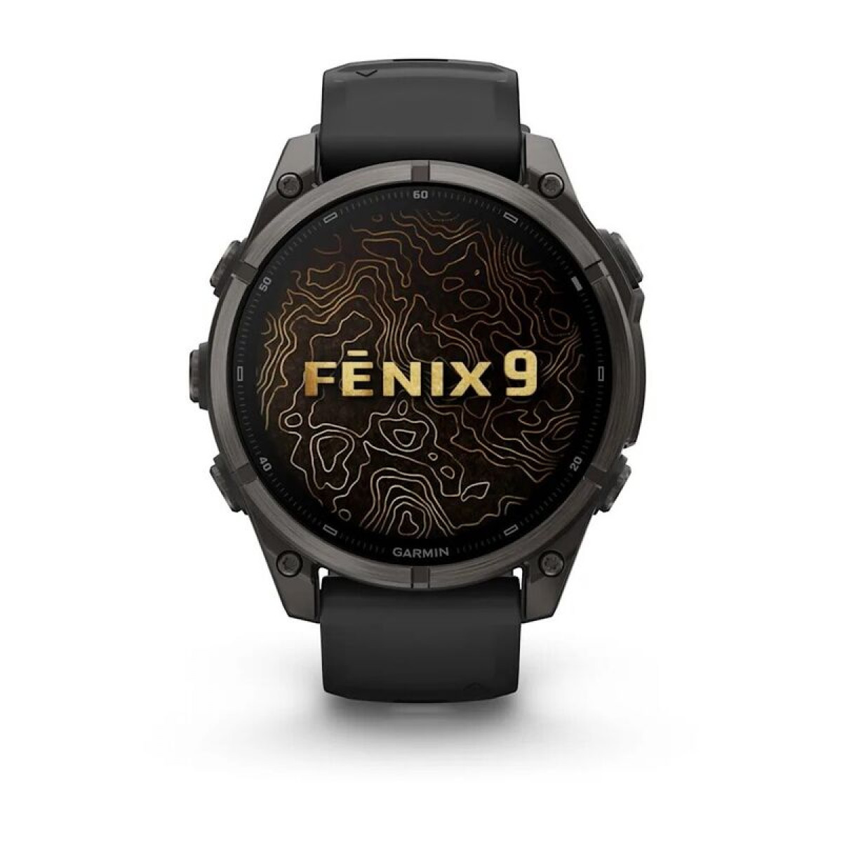 FENIX 9 - 47 ММ, AMOLED, титан с DLC-покрытием, с чёрным силиконовым ремешком
