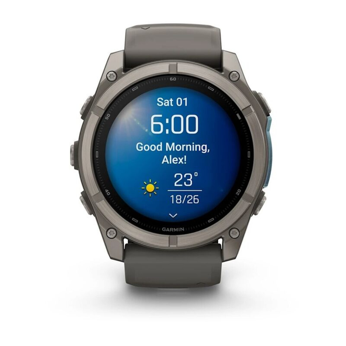 FENIX 9 - 51 ММ, AMOLED, титан с галечно-серым силиконовым ремешком