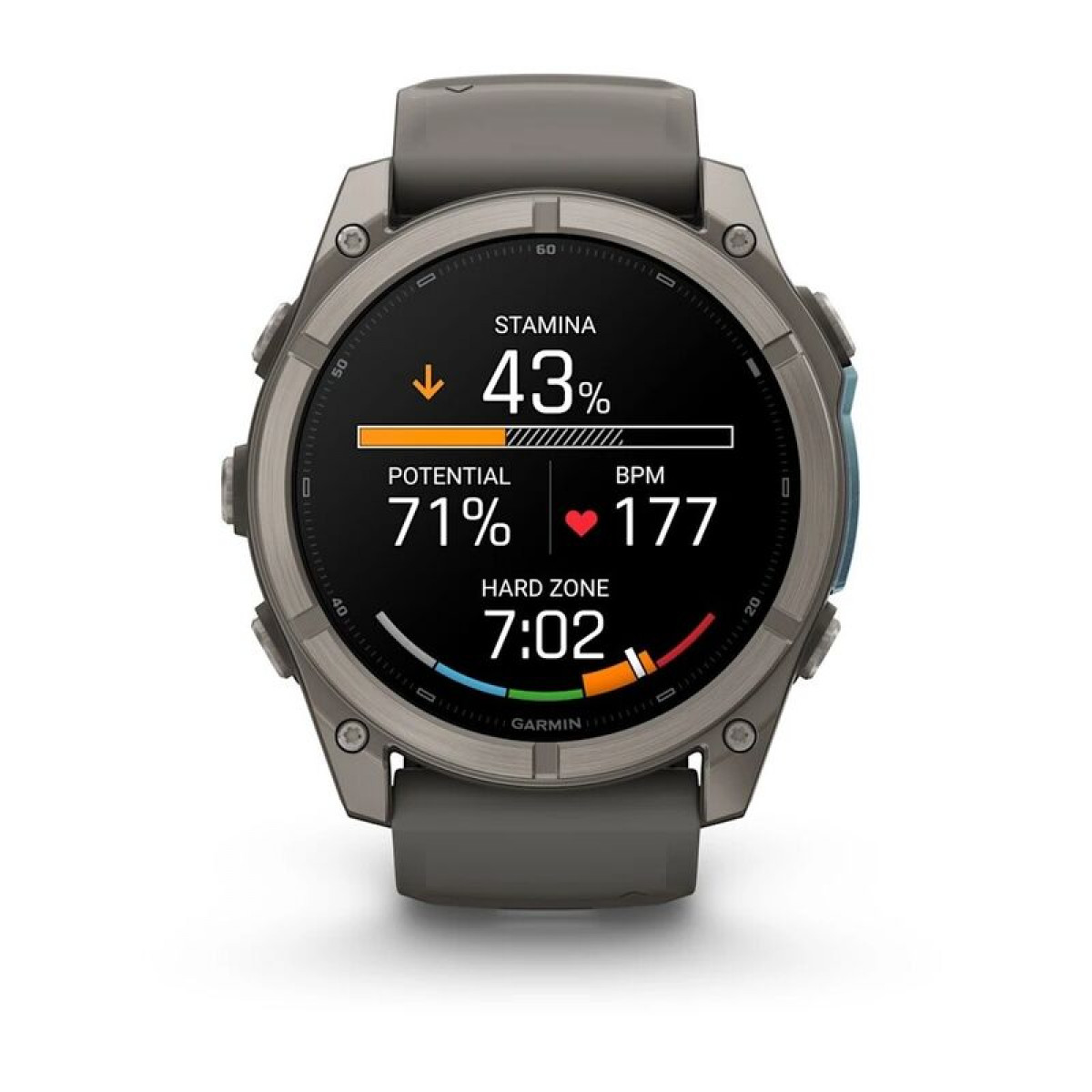 FENIX 9 - 51 ММ, AMOLED, титан с галечно-серым силиконовым ремешком