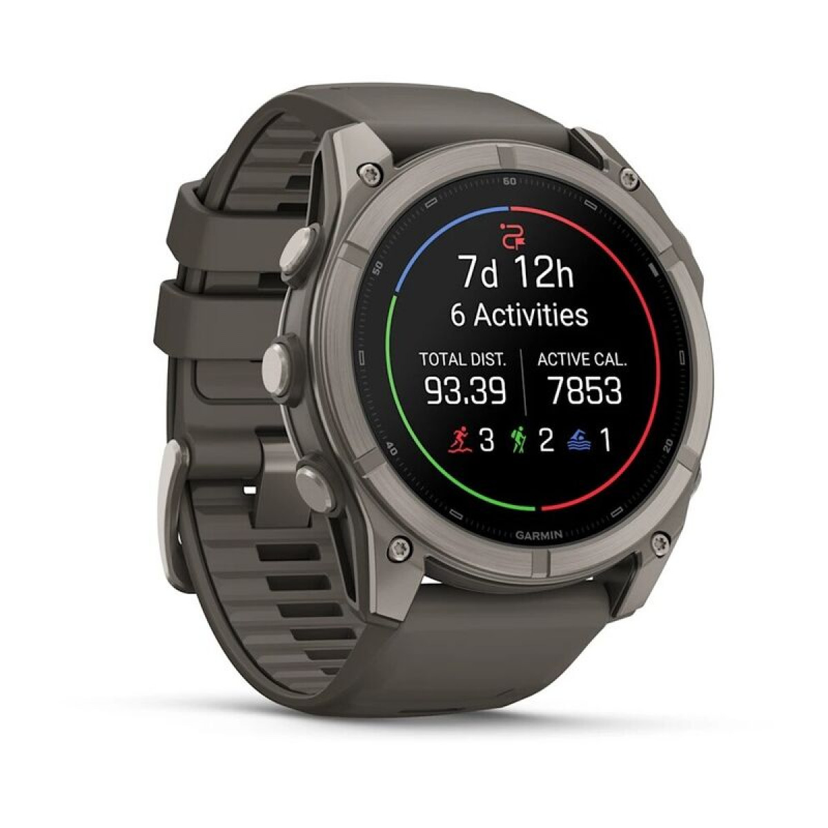 FENIX 9 - 51 ММ, AMOLED, титан с галечно-серым силиконовым ремешком