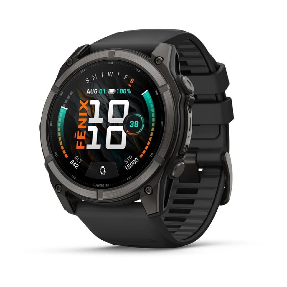 FENIX 9 - 51 ММ, AMOLED, титан с DLC-покрытием, с чёрным силиконовым ремешком