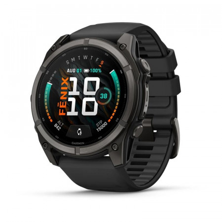 FENIX 9 - 51 ММ, AMOLED, титан с DLC-покрытием, с чёрным силиконовым ремешком