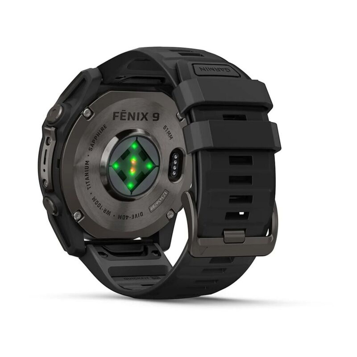 FENIX 9 - 51 ММ, AMOLED, титан с DLC-покрытием, с чёрным силиконовым ремешком
