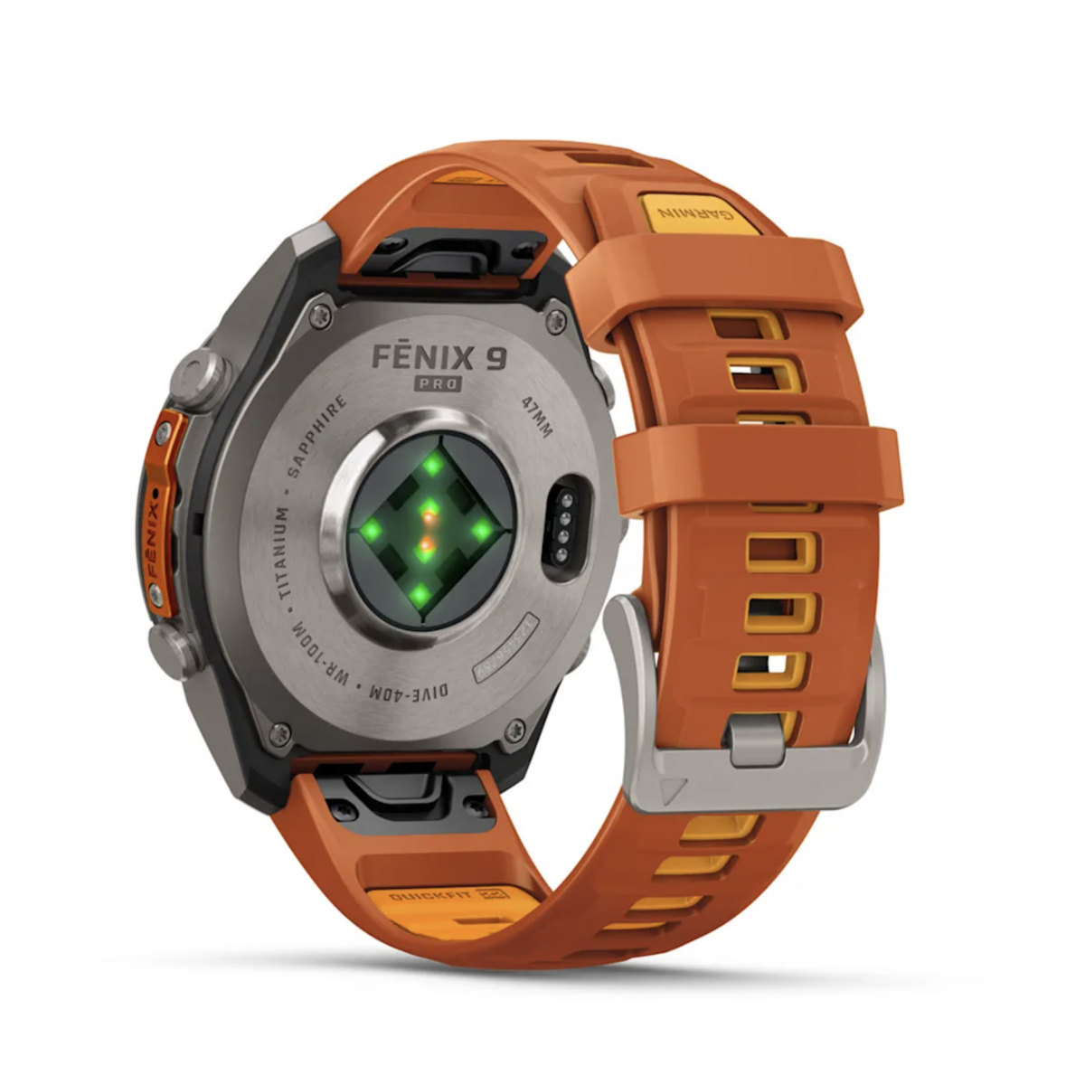 FENIX 9 Pro - 51 ММ, AMOLED, с поддержкой inReach, титан с оранжевым силиконовым ремешком