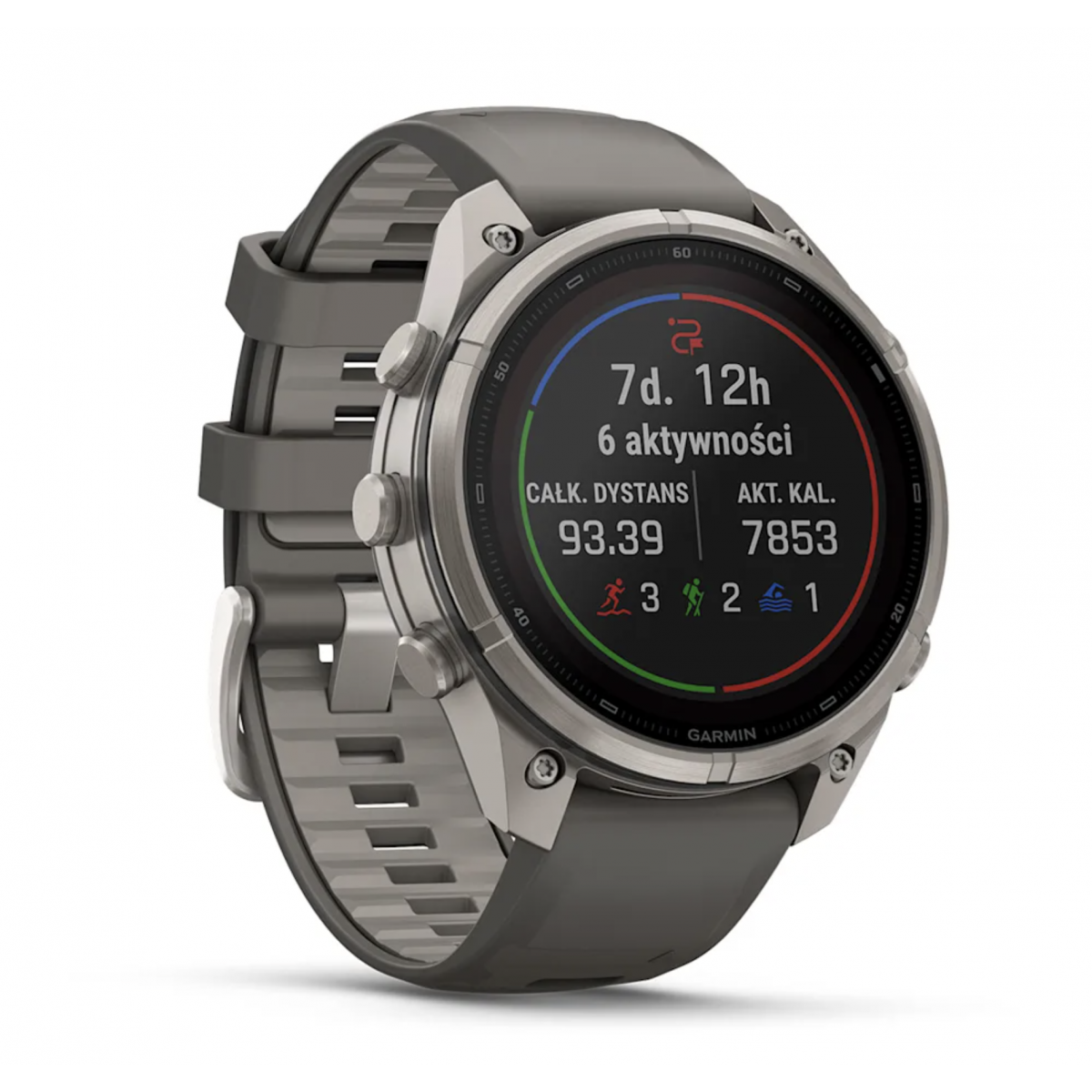 FENIX 9 Pro - 47 ММ, SOLAR, с поддержкой inReach, титан с серым силиконовым ремешком