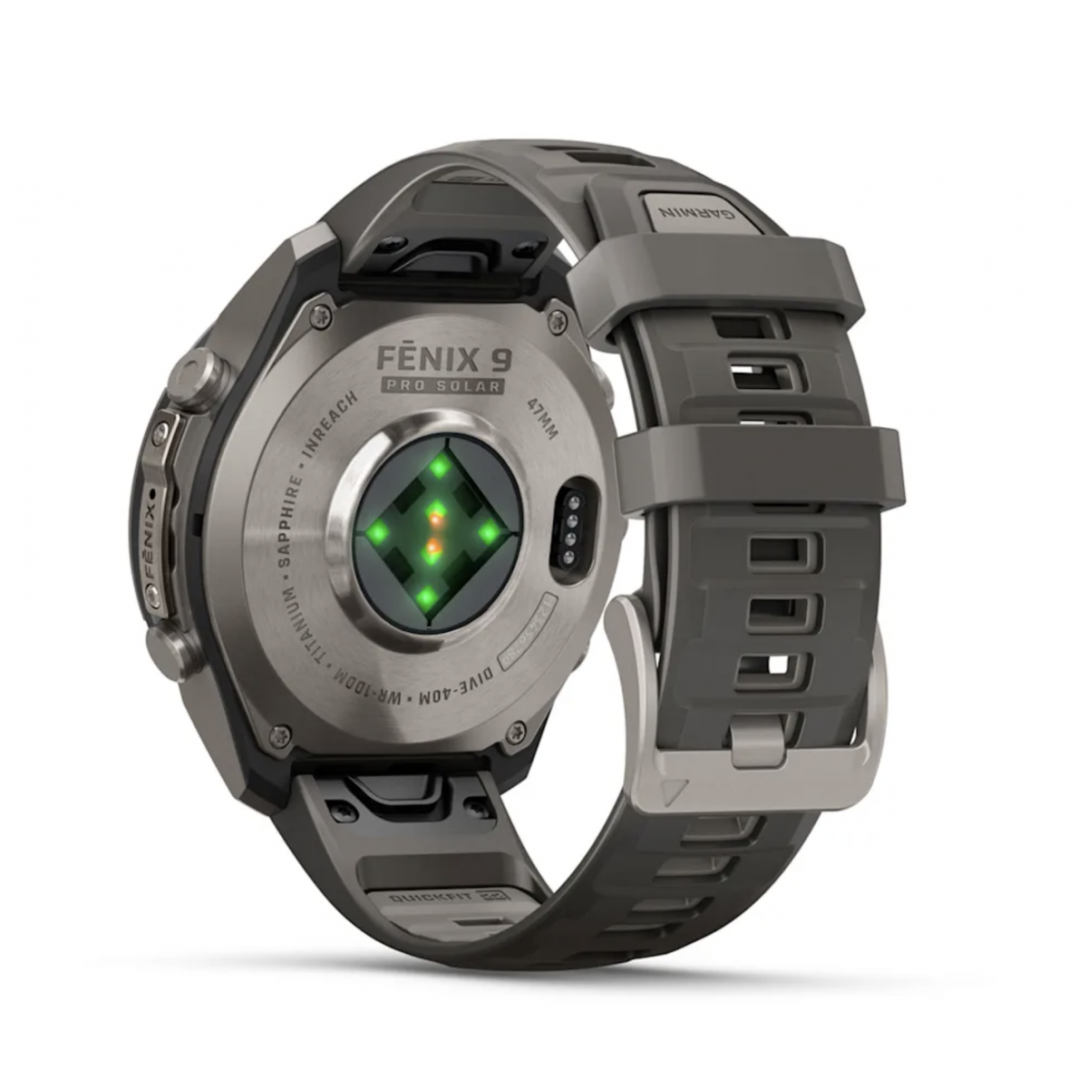 FENIX 9 Pro - 47 ММ, SOLAR, с поддержкой inReach, титан с серым силиконовым ремешком