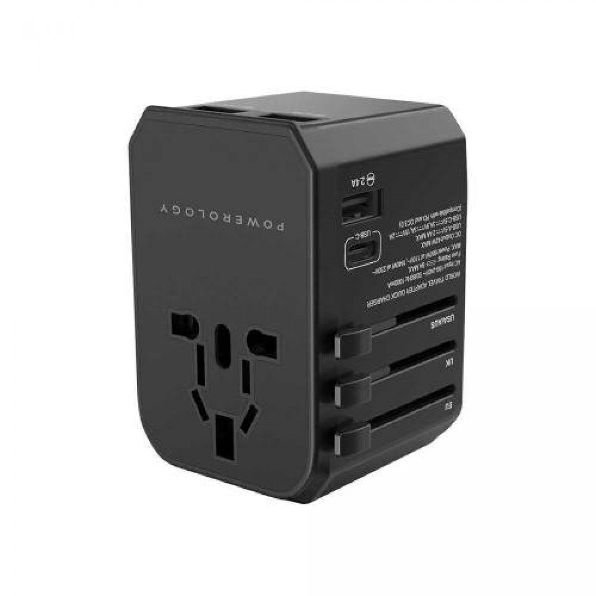 Адаптер Powerology 3-порта USB-A, 45ВТ