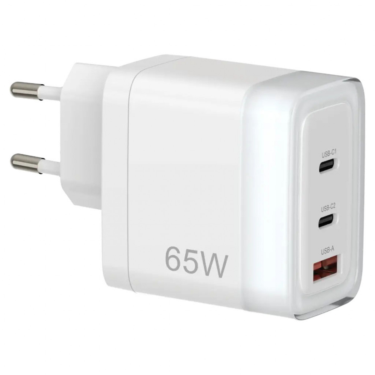 Адаптер Powerology Lunex 65ВТ, 2 USB-C + USB-A