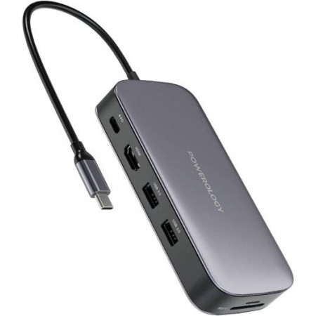Концентратор Powerology 256 ГБ накопителя USB-C Серый   