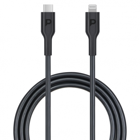 Powerology Кабель-переходник с USB-C на Lightning Cable 1.2М Черный