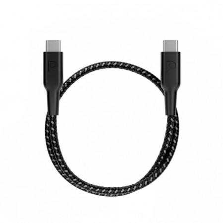 Powerology плетеный кабель USB-C на USB-C 30 СМ Черный
