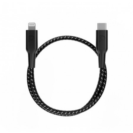 Powerology плетеный кабель USB-C на Lightning 30 СМ Черный