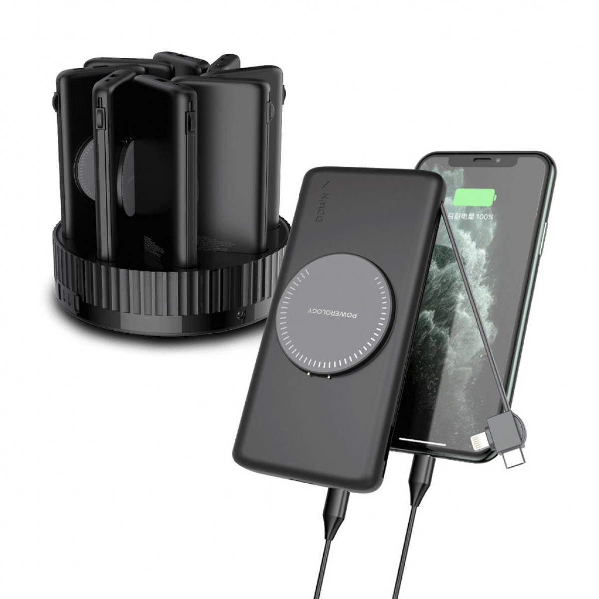 Беспроводные внешние аккумуляторы Powerology MagSafe 8в1 10000мАч