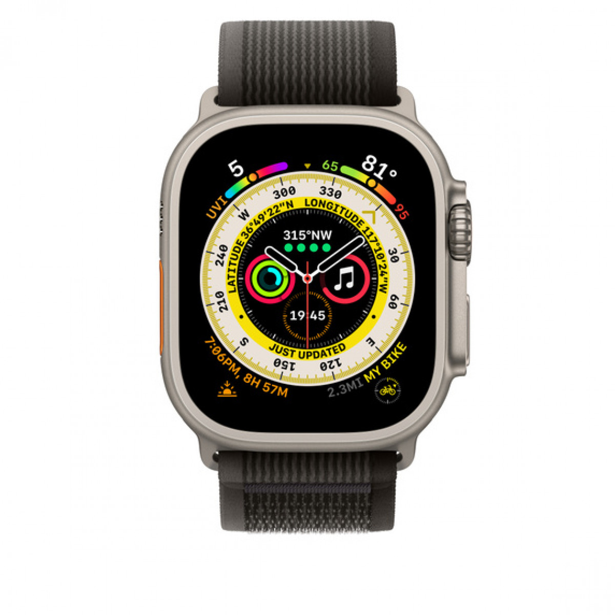 Спортивный ремешок Trail Loop для Apple Watch Ultra, размер M/L, Темно-серый