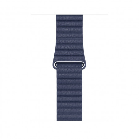 Ремешок Apple Watch 44мм, кожаный, размер L, Синий