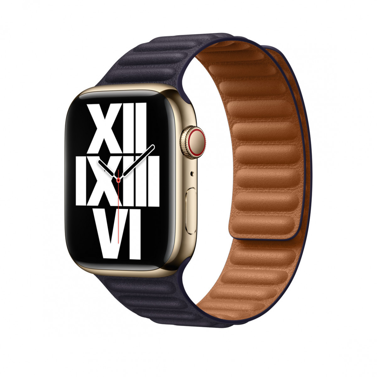 Кожаный ремешок Apple Watch Leather Link 41 мм, размер S/M, Чернила