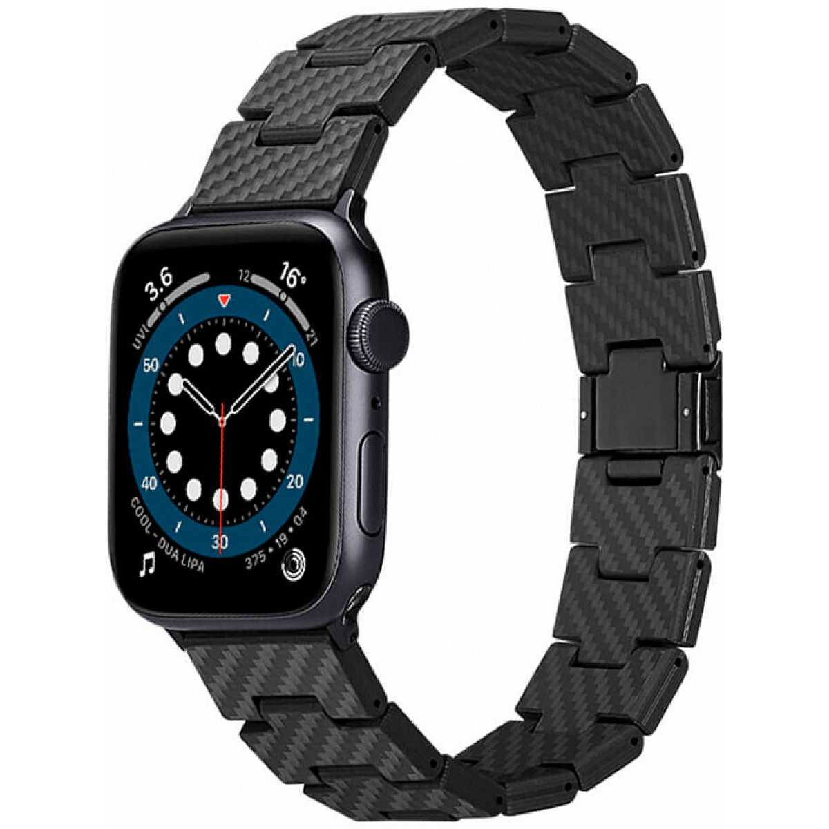 Ремешок Pitaka Modern для Apple Watch, 42/44/45mm, карбон, черный