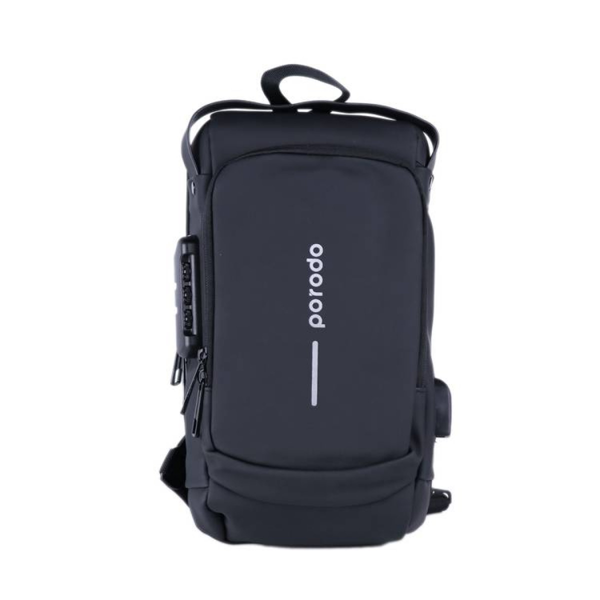 Водонепроницаемая поясная сумка Porodo Lifestyle Oxford с портом USB-A - черный