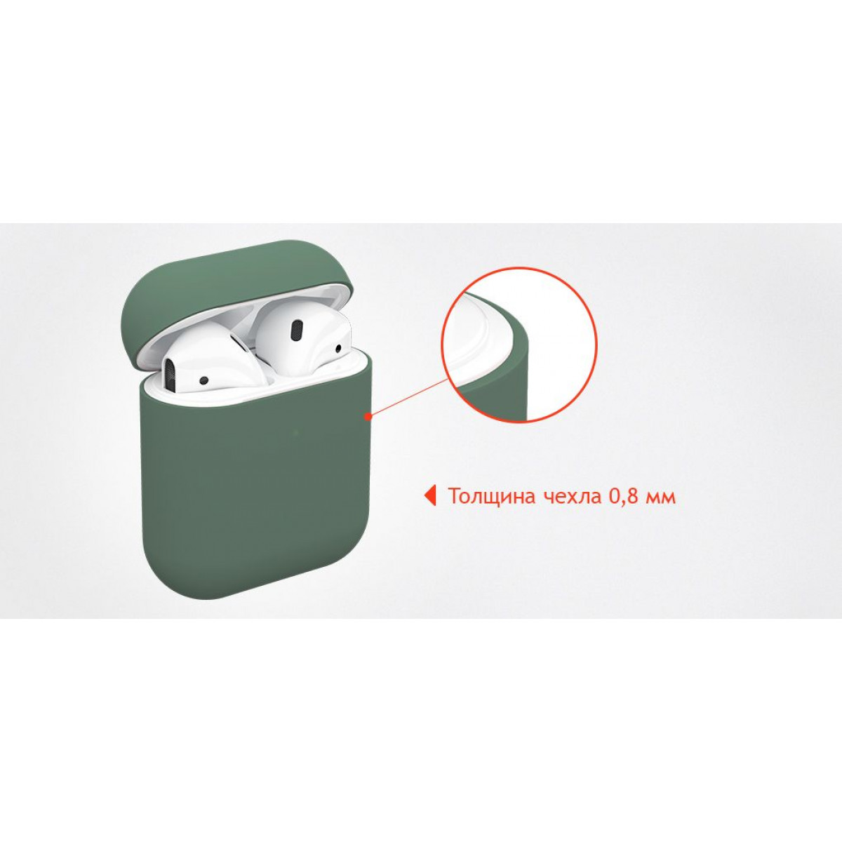 Ультратонкий силиконовый чехол Touch case для AirPods 1/2 Мята
