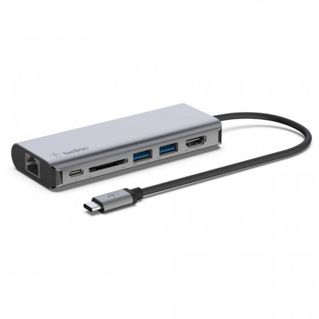  Адаптер Belkin многопортовый USB-C 6 в 1, Серый