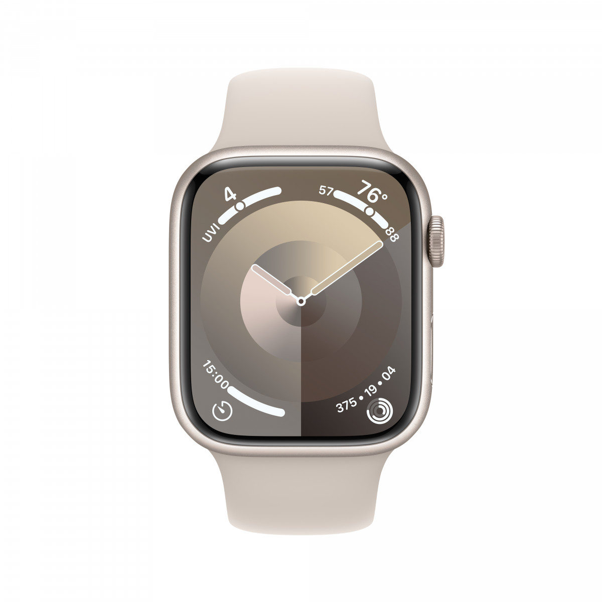 Apple Watch Series 9 GPS, 45 мм, "сияющая звезда", спортивный ремешок цвета "сияющая звезда" M/L